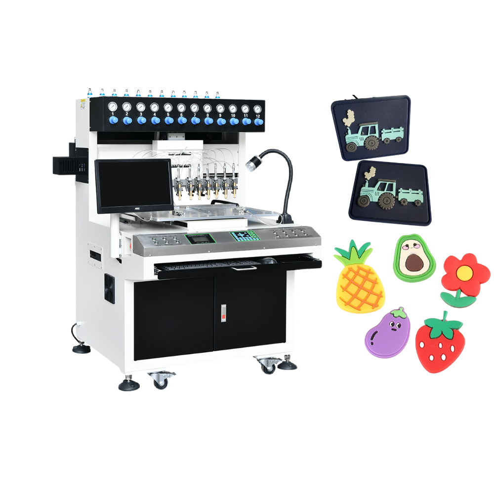 Emoji figure soft pvc keyring filling machine
